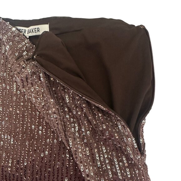 Walter Baker Crista Skirt City Sequin Mink Brown Size 4 Midi NWT MSRP $268 - Picture 8 of 14